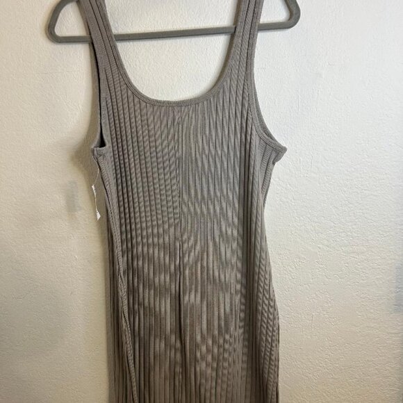 Old Navy Light Gray Ribbed Tank Midi Dress Size XL NWT - Picture 1 of 6
